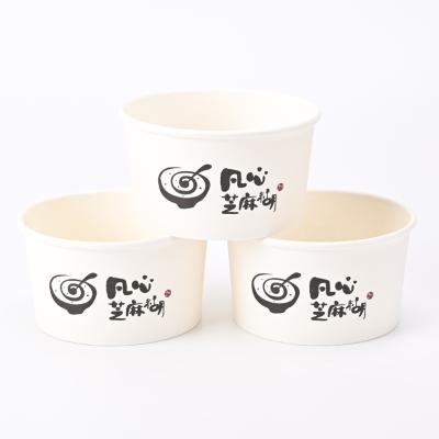 China Disposable FULING Custom Printed Disposable White Paper Bowl 8oz 12oz 16oz 24oz 32oz With Lid for sale