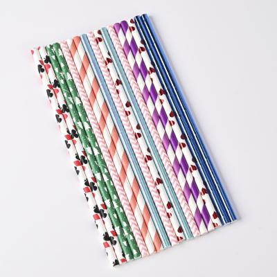 China Disposable Custom Colorful Disposable Biodegradable Paper Straws Paper Drinking Straw for sale