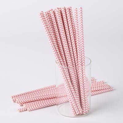 China Disposable Custom Biodegradable Pink Disposable Paper Straws Party Straws for Drinking Juice Cocktail Smoothies Birthday Wedding for sale