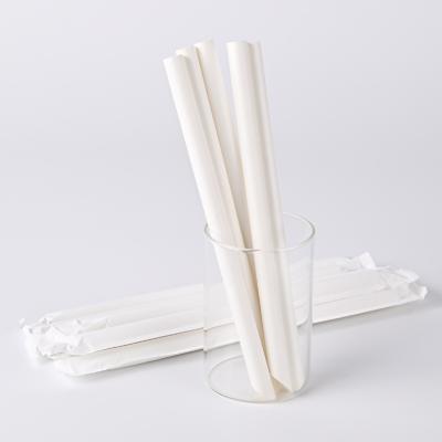 China Disposable wholesale custom nature Eco friendly individual pack drinking bubble tea biodegradable white  paper straws for sale