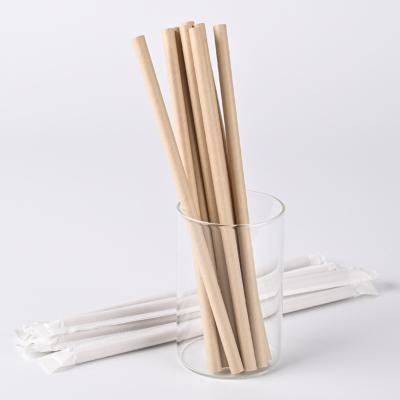 China Disposable Factory Wholesale Brown Disposable kraft paper straw biodegradable Individually wrapped paper drinking straws for sale