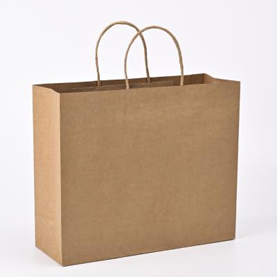 China Recycled Materials Wholesale Custom Print Logo White Brown Kraft Craft Bolsas De Papel Shopping Paper Bag With Twisted Handle for sale