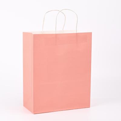 China Recycled Materials Customized gift bags Kraft Paper Bag with Handle Cookie Candy Gift Packaging Bags for sale