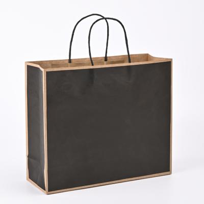 China Recycled Materials Custom Design Your Own Logo Flat Handle Restaurant Delivery Take Out Packaging Carry Brown Kraft Take Away Food Paper Bag for sale