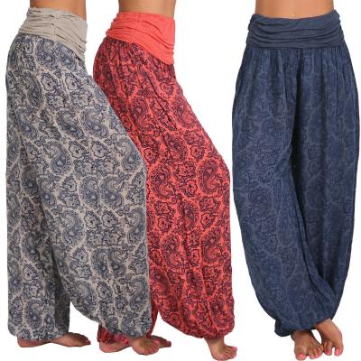 China H706 QUICK DRY palazzo boho ladies fashion loose light blue harem pants yoga rayon wide leg bohemian hippie pants apricot black red for sale