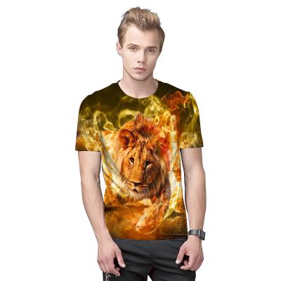 China 2018 Canton factory wholesale P66 anti-pilling whole lion printing sublimation T-shirt for sale