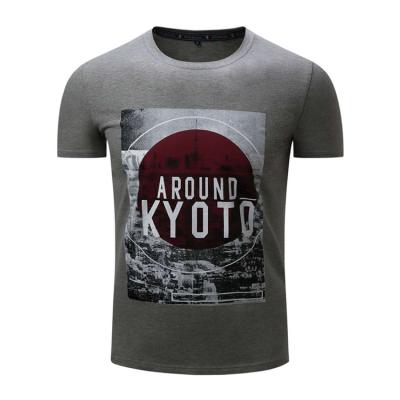 China Guangzhou Anti-pilling Manufacturer Round Neck Men Slim Fit Custom Made Bamboo Printing T-shirt (A048) for sale