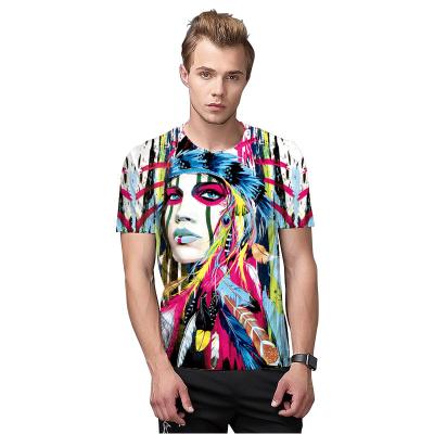 China Anti-pilling P55 2018 wholesale indian avatar printed 3XL size T-shirt for sublimation for sale