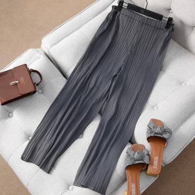 China 2022 New Anti-wrinkle Miyake Summer High Waist Loose Large Size Specially Designed Straight Pants for sale