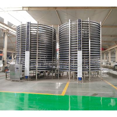 China Industrial Electric Spiral Line Spiral Cooling Conveyor Bakery Machine Hamburger Equipment Production Tower for sale