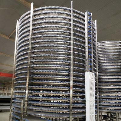 중국 Snack Factory Bakery Spiral Cooling Tower Conveyor Bread Commercial Food Cooler Equipment 판매용