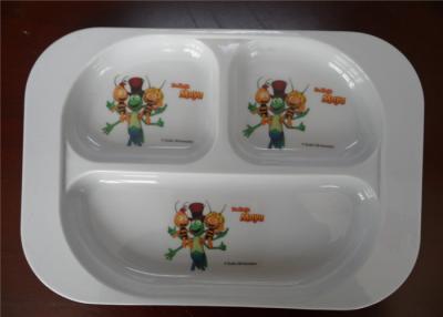 China Professional Bulk Dinner Melamine Plastic Plates Three Holes White Color For Hotel for sale