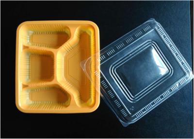 China Orange Small Disposable Food Containers With Lids , Food Grade Rectangular Shaped for sale