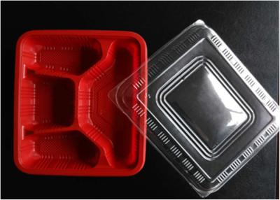 China Red Disposable Plastic Trays Polypropylene Food Packaging For Storage for sale