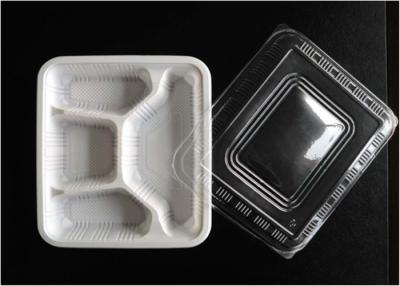 China White 4 Holes PP Food Tray Heat Resistance For Reducing Transportation Costs for sale