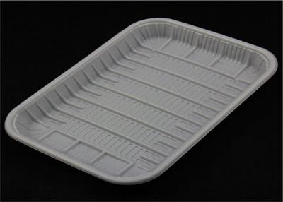 China Recyclable Lunch PP Food Tray White And Black Color Custom Printing For Fruit Shop for sale