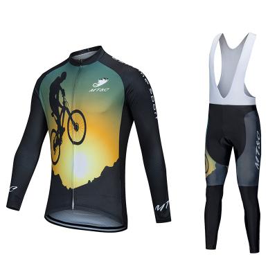 China Breathable Factory Professional Custom Cycling Wear Set Cycling Jerseys Long Sleeve Mens Mountain Bike Jersey Clothing Sportswear Uniforms for sale