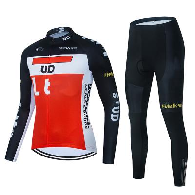 China Autumn Wear Cycling Custom Suit Riding Long Sleeve Mens Cycling Suit Mountain Road Bicycle Pants Mens Breathable Cycle Top Suit for sale