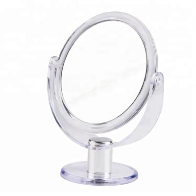 China Custom Luxury Magic Makeup Magnifying Small Plastic Cosmetic Standing Mirror Around Vanity MAKE UP Tabletop Magnifying Mirrors Wholesale for sale