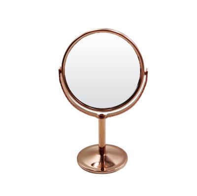 China Magnifying Espejo Makeup Mirror Small Round Table Desktop Vanity Small Standing Gold Mirrors For Makeup Cosmetic for sale