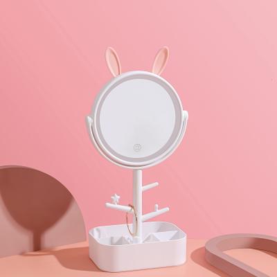 China Espejo New Design Fashion Lighted High Quality Makeup Mirror Tabletop Vanity Mirror Bling Cat Custom Makeup Mirror With Led Light for sale