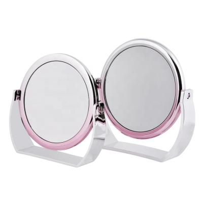 China Square Plastic Single Side Regular Folding Round Mirror , Table Top Makeup Mirror for sale