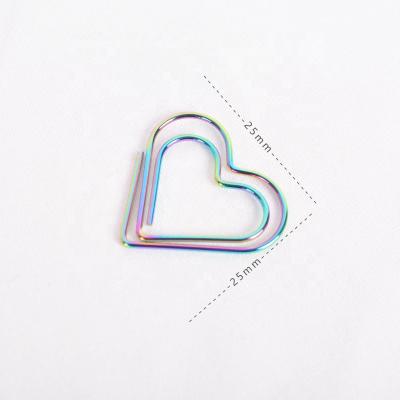 China Metal Rainbow Heart Paperclip for sale