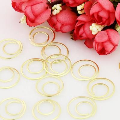 China Iron Wire 20pcs/pack Gold Metal Coated PET Circle Shaped Paper Clip for sale