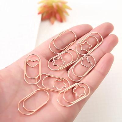 China Metal rose mini gold metal heart paper clip for sale