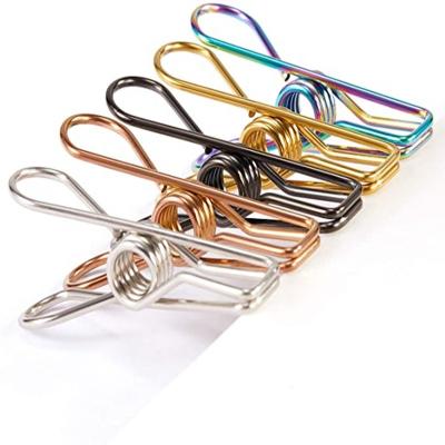 China Office ; Heavy Duty School Service Staples Stainless Steel Wire Chip Bag Clips For Kitchen Bread Bags Open Snack Bags Food Storage for sale