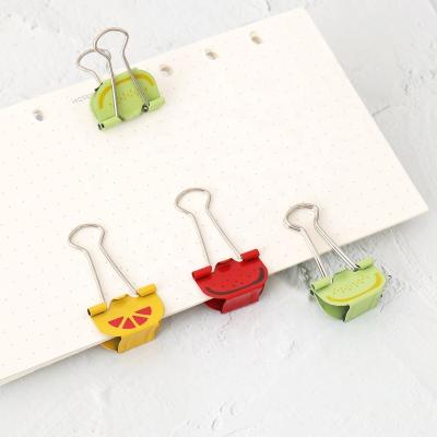 China New Style 6Pcs/Box Colorful Metal Fruit Binder Cut Paper Clip 25mm for sale