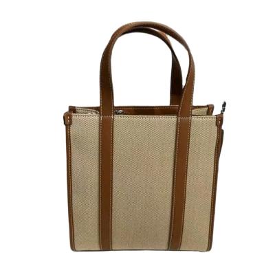 China Other Wholesale Customized Woman Linen Tote Bag  High Quality Handbag Ladies High-capacity  Shoulder Bag for sale