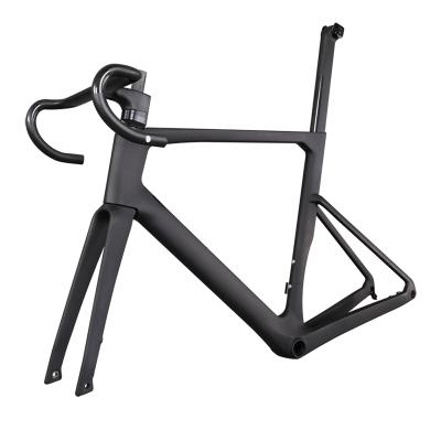 China Road Bikes Full Carbon Road Disc Brake Frameset Aerial Bike Frame Flat Mount Bike Frame For Road Bicycles for sale