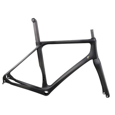 China Road Bikes Wholesale Carbon Bikes Frame With Max Tire Size 700c*35mm Road Disc Frame for sale