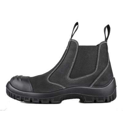 China Anti sensational manufacturer fashion increasing chelsea safety boots with nubuck leather steel toe for men anti sensational for men for sale