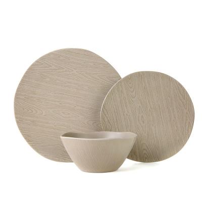 China Fiber Wholesale Price Melamine Ware Western Bamboo Eco - Friendly Tableware Set for sale