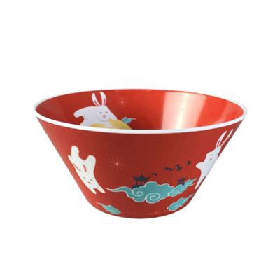 China Melamine Viable Hot Red Cereal Bowls For Soup Fruit Salad, 6 Inch Commercial Shopper Serveware Melamine Bowls for sale