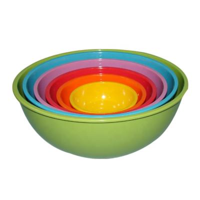 China Viable Colorful Salad Bowl Sets Melamine Bowls Restaurant, Gift Set 6 Packing Large Small Plastic Mixing Bowls for sale