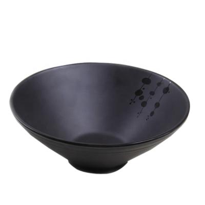 China Viable Black Color Japanese Restaurant Use Melamine Noodle Bowl, Ramen Bowls for sale