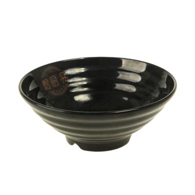 China Viable food grade Japanese style round black melamine ramen bowl for sale