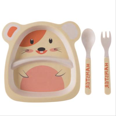 China Sustainable OEM Kids Tableware Plastic Melamine Dishes With Folk And Spoon for sale