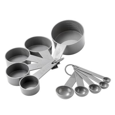 China Sendok Viable Takar Melamine Doser 30ml, 10 Pieces Set Custom Gray Measure Spoons Cup Set for sale