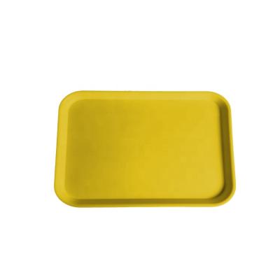 China Durable Solid Color Rectangle Shape Melamine Trays Rectangle Shape Melamine Tray With Handles for sale