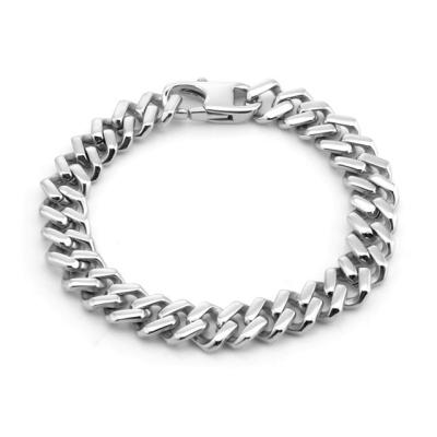 China Popolar wave men and women solid unisex steel bracelets simple silver color bracelets for sale