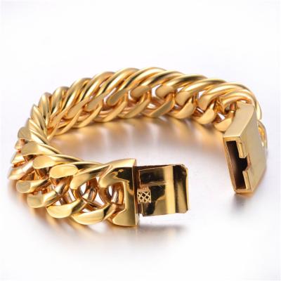 China Hiphop 18K gold plated curb chain bracelet and necklace hotsale jewelry for men in india for sale