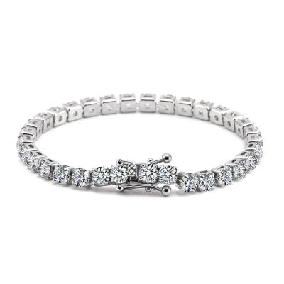 China Hiphop Stainless Steel 2mm/3mm/4mm/5mm Width Single Row Inlay 14k Zircon Stones Tennis Bracelet for sale