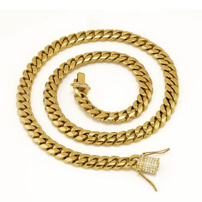 China Other Wholesale New China Fashion Gold Plating Cuban Chains Setting CZ Fashion Hip Hop Necklace for sale