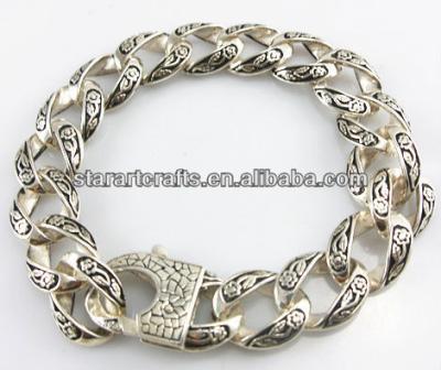 China Romantic Heavy Chain Bracelets For Men 925 Sterling Silver Cheap B505 for sale