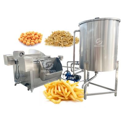 China Automatic Snacks Peanut Arancini French Fire Deep Fryer Plantain Potato Chips Snacks Frying Machine for sale