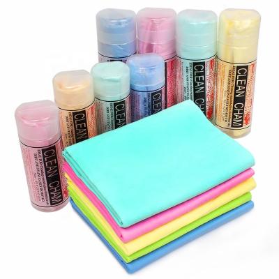 China Car Care Cleaning Towel Super Absorbent Car Wash Cloth Chamois Pva Cleaning Polishing Color for sale